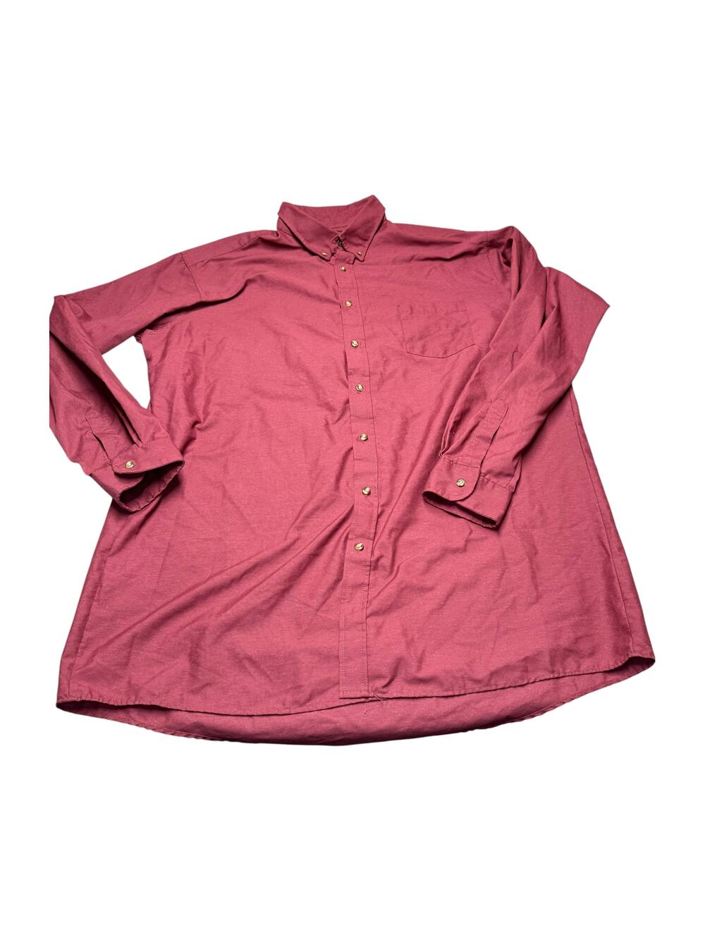 Red Kap 1923 Burgundy Button Down Shirt Men XXL Long Sleeve